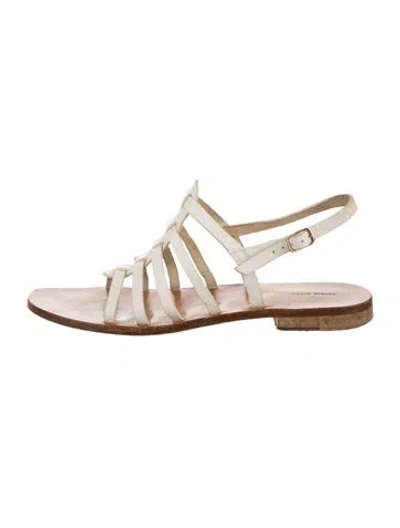 Pre-owned Mansur Gavriel Leather Gladiator Sandals In White