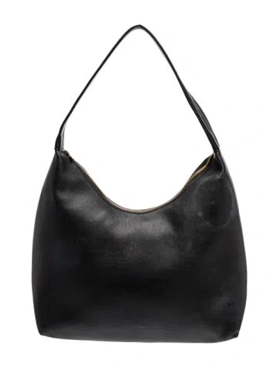 Pre-owned Mansur Gavriel Leather Hobo In Black