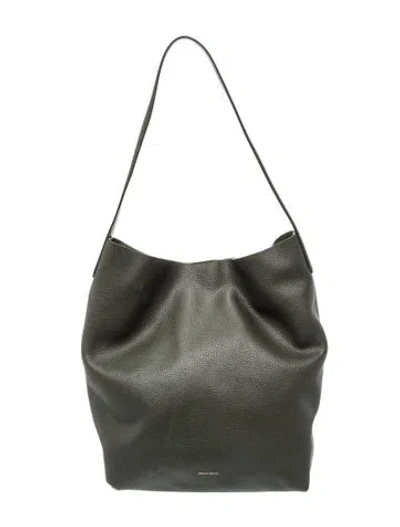 Pre-owned Mansur Gavriel Leather Hobo In Green
