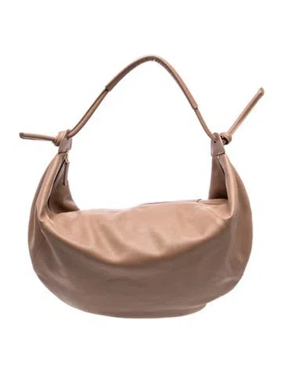 Pre-owned Mansur Gavriel Leather Hobo In Neutral