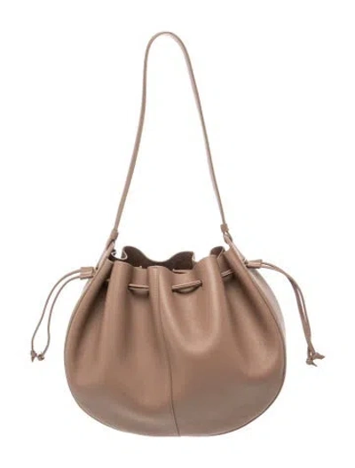 Pre-owned Mansur Gavriel Leather Hobo In Neutrals