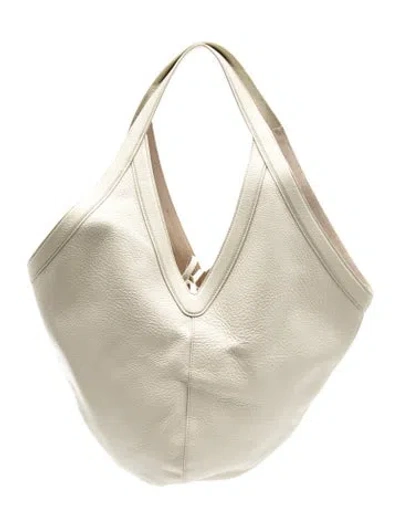 Pre-owned Mansur Gavriel Leather Hobo W/ Tags In Neutral