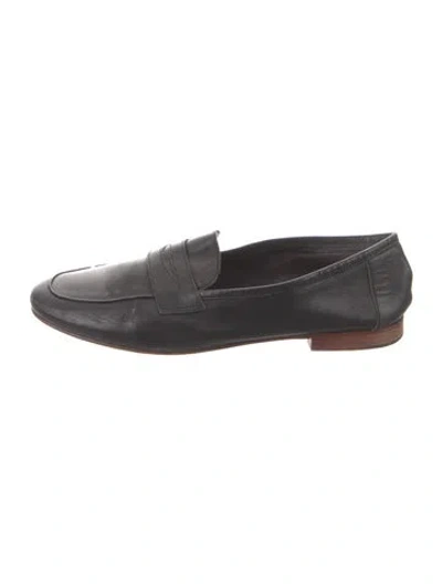 Pre-owned Mansur Gavriel Leather Loafers In Black
