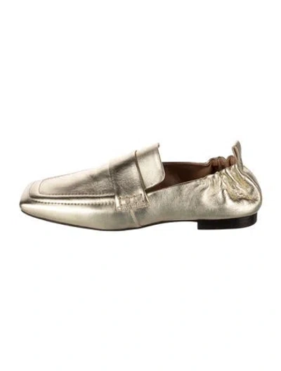 Pre-owned Mansur Gavriel Leather Loafers In Gold