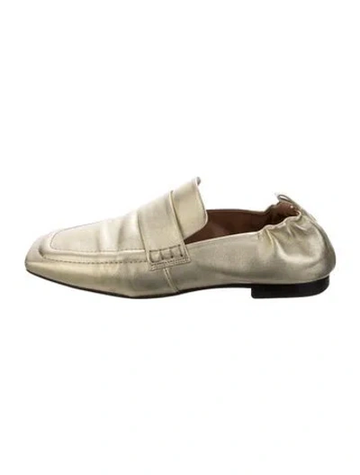 Pre-owned Mansur Gavriel Leather Loafers In Gold