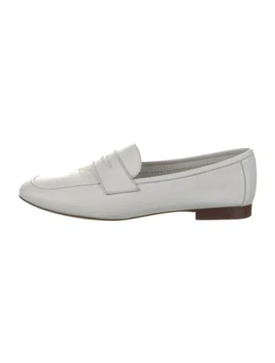 Pre-owned Mansur Gavriel Leather Loafers In White