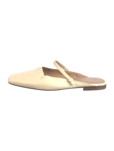 Pre-owned Mansur Gavriel Leather Mary Jane Flats In Neutral