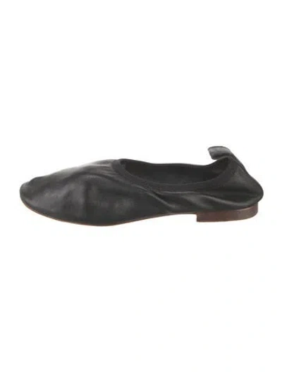 Pre-owned Mansur Gavriel Leather Mules In Black