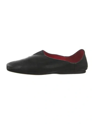 Pre-owned Mansur Gavriel Leather Mules In Black