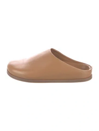 Pre-owned Mansur Gavriel Leather Mules In Brown