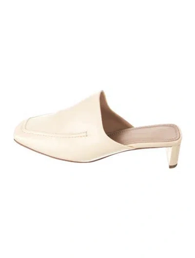 Pre-owned Mansur Gavriel Leather Mules In Neutral