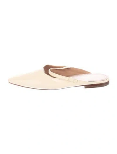 Pre-owned Mansur Gavriel Leather Mules In Neutrals