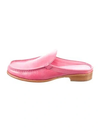 Pre-owned Mansur Gavriel Leather Mules In Pink