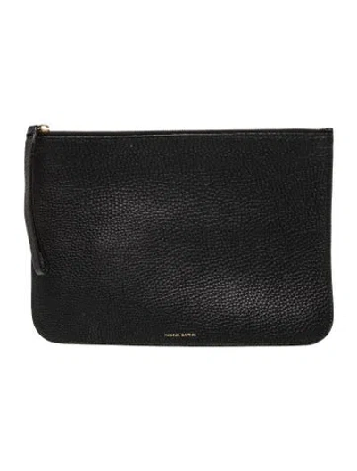 Pre-owned Mansur Gavriel Leather Portfolio In Black