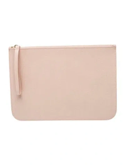 Pre-owned Mansur Gavriel Leather Portfolio In Pink