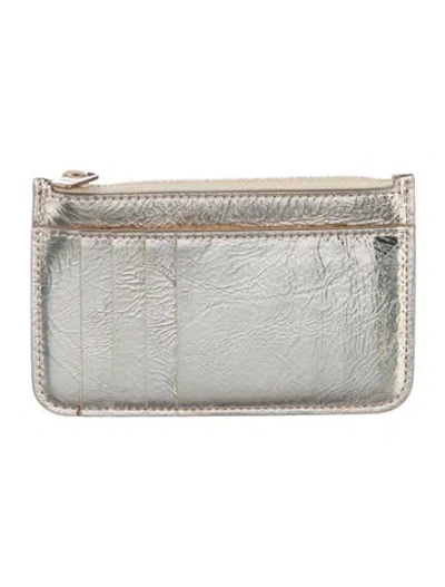 Pre-owned Mansur Gavriel Leather Pouch In Gold