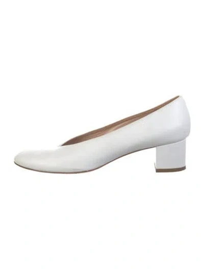 Pre-owned Mansur Gavriel Leather Pumps In White
