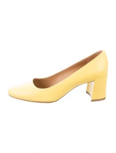 Pre-owned Mansur Gavriel Leather Pumps In Yellow