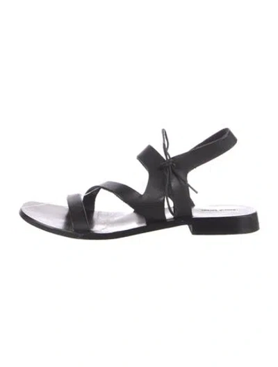 Pre-owned Mansur Gavriel Leather Sandals In Black