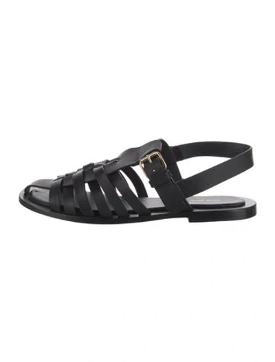 Pre-owned Mansur Gavriel Leather Sandals In Black