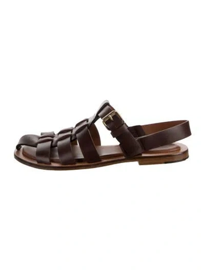 Pre-owned Mansur Gavriel Leather Sandals In Brown