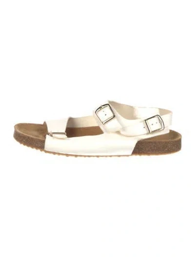 Pre-owned Mansur Gavriel Leather Sandals In White