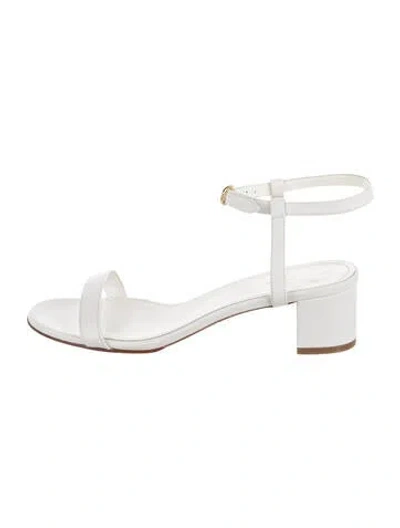 Pre-owned Mansur Gavriel Leather Sandals In White