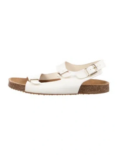 Pre-owned Mansur Gavriel Leather Sandals In White