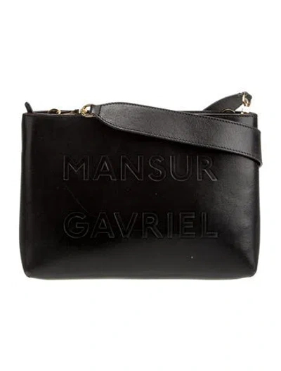 Pre-owned Mansur Gavriel Leather Shoulder Bag In Black