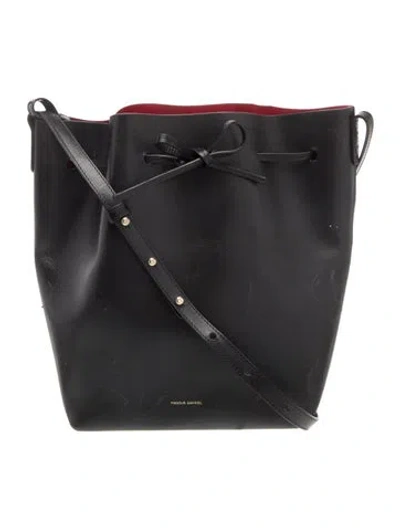 Pre-owned Mansur Gavriel Leather Shoulder Bag In Black