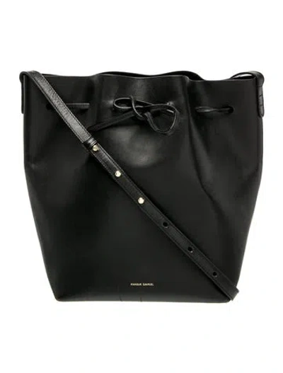 Pre-owned Mansur Gavriel Leather Shoulder Bag In Black