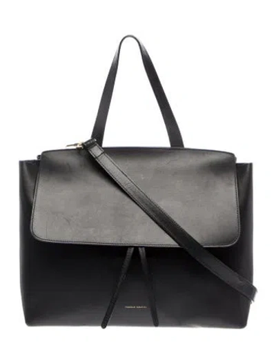 Pre-owned Mansur Gavriel Leather Shoulder Bag In Black