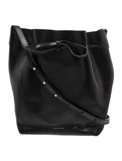 Pre-owned Mansur Gavriel Leather Shoulder Bag In Black