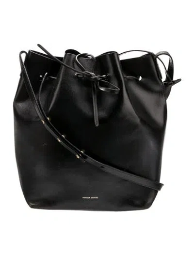 Pre-owned Mansur Gavriel Leather Shoulder Bag In Black