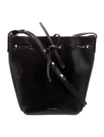 Pre-owned Mansur Gavriel Leather Shoulder Bag In Black