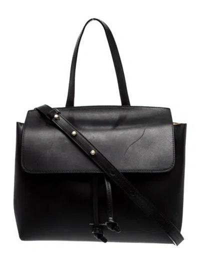 Pre-owned Mansur Gavriel Leather Shoulder Bag In Black