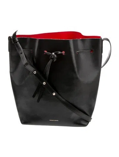 Pre-owned Mansur Gavriel Leather Shoulder Bag In Black