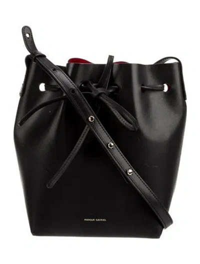 Pre-owned Mansur Gavriel Leather Shoulder Bag In Black