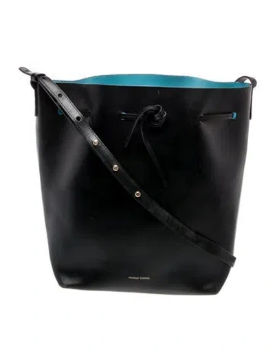 Pre-owned Mansur Gavriel Leather Shoulder Bag In Black