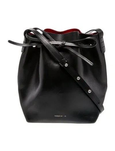 Pre-owned Mansur Gavriel Leather Shoulder Bag In Black
