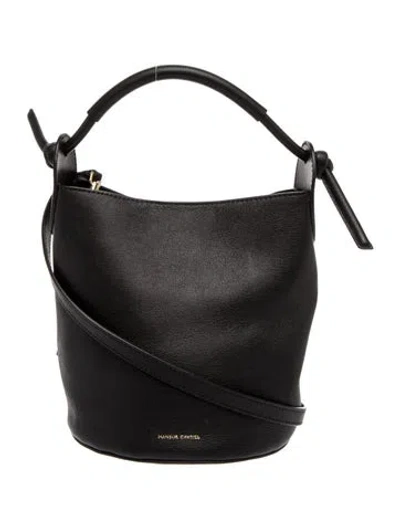 Pre-owned Mansur Gavriel Leather Shoulder Bag In Black