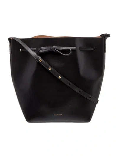 Pre-owned Mansur Gavriel Leather Shoulder Bag In Black