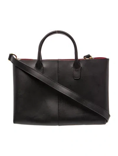 Pre-owned Mansur Gavriel Leather Shoulder Bag In Black