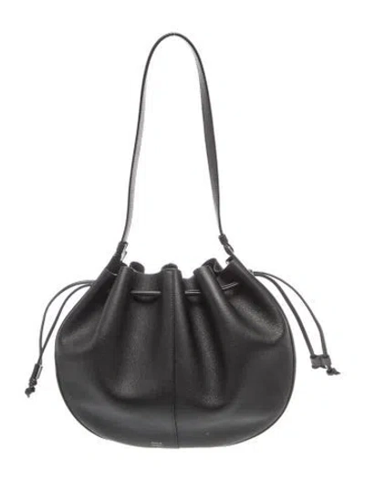 Pre-owned Mansur Gavriel Leather Shoulder Bag In Black