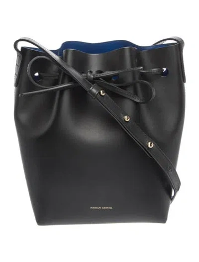 Pre-owned Mansur Gavriel Leather Shoulder Bag In Black