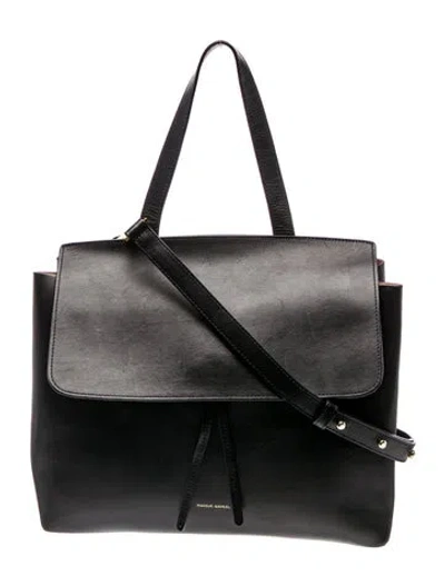Pre-owned Mansur Gavriel Leather Shoulder Bag In Black