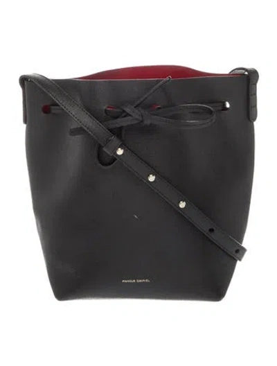 Pre-owned Mansur Gavriel Leather Shoulder Bag In Black