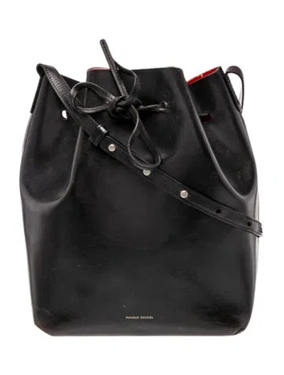 Pre-owned Mansur Gavriel Leather Shoulder Bag In Black