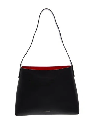 Pre-owned Mansur Gavriel Leather Shoulder Bag In Black