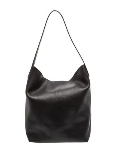 Pre-owned Mansur Gavriel Leather Shoulder Bag In Black